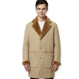 Sean John Suede Jacket Large Plush Heavy Soft Trench Coat Loud Luxury Rare